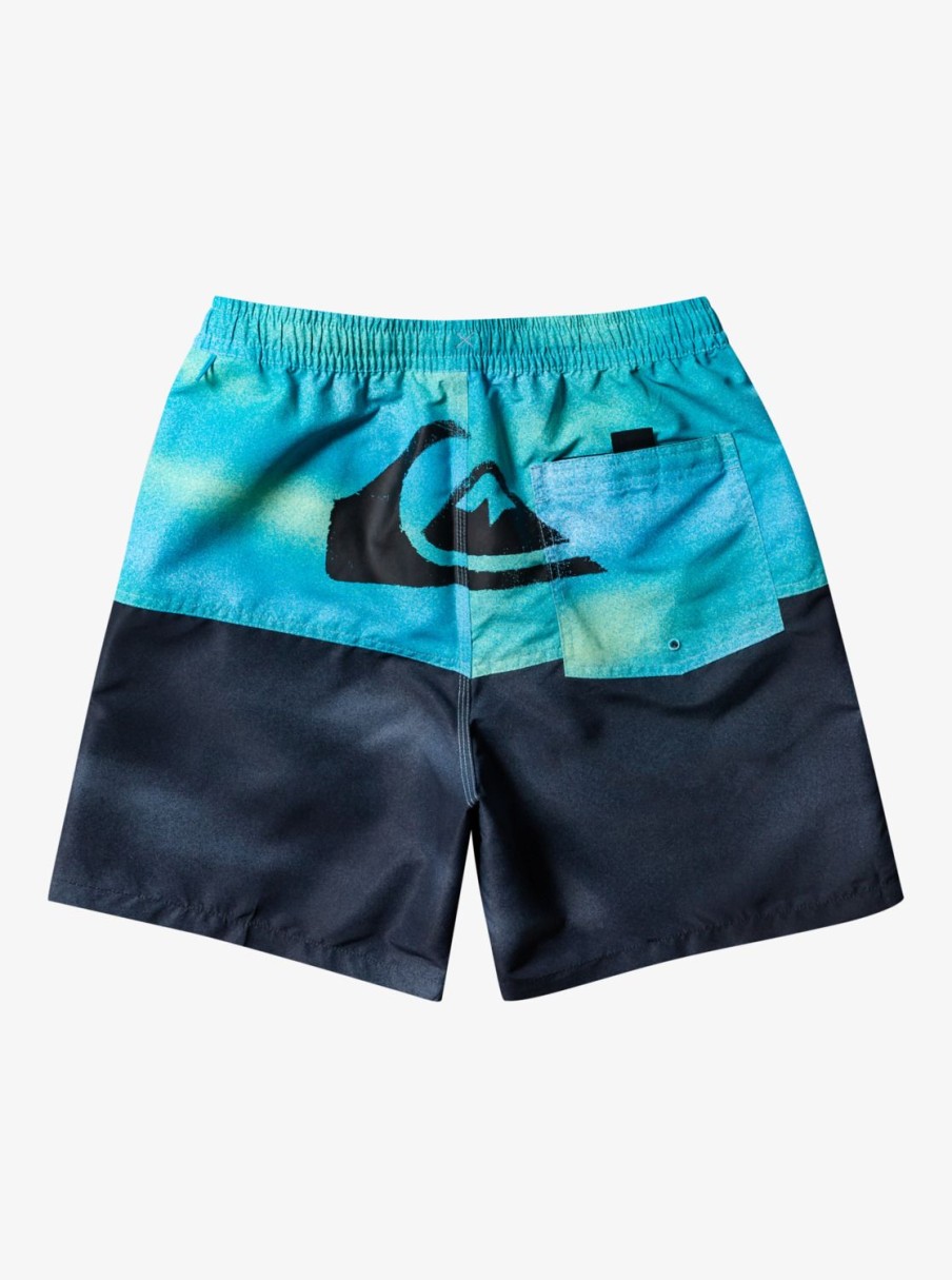 Mens Quiksilver Elastic Waist | Butt Logo 17" Volleys River Blue