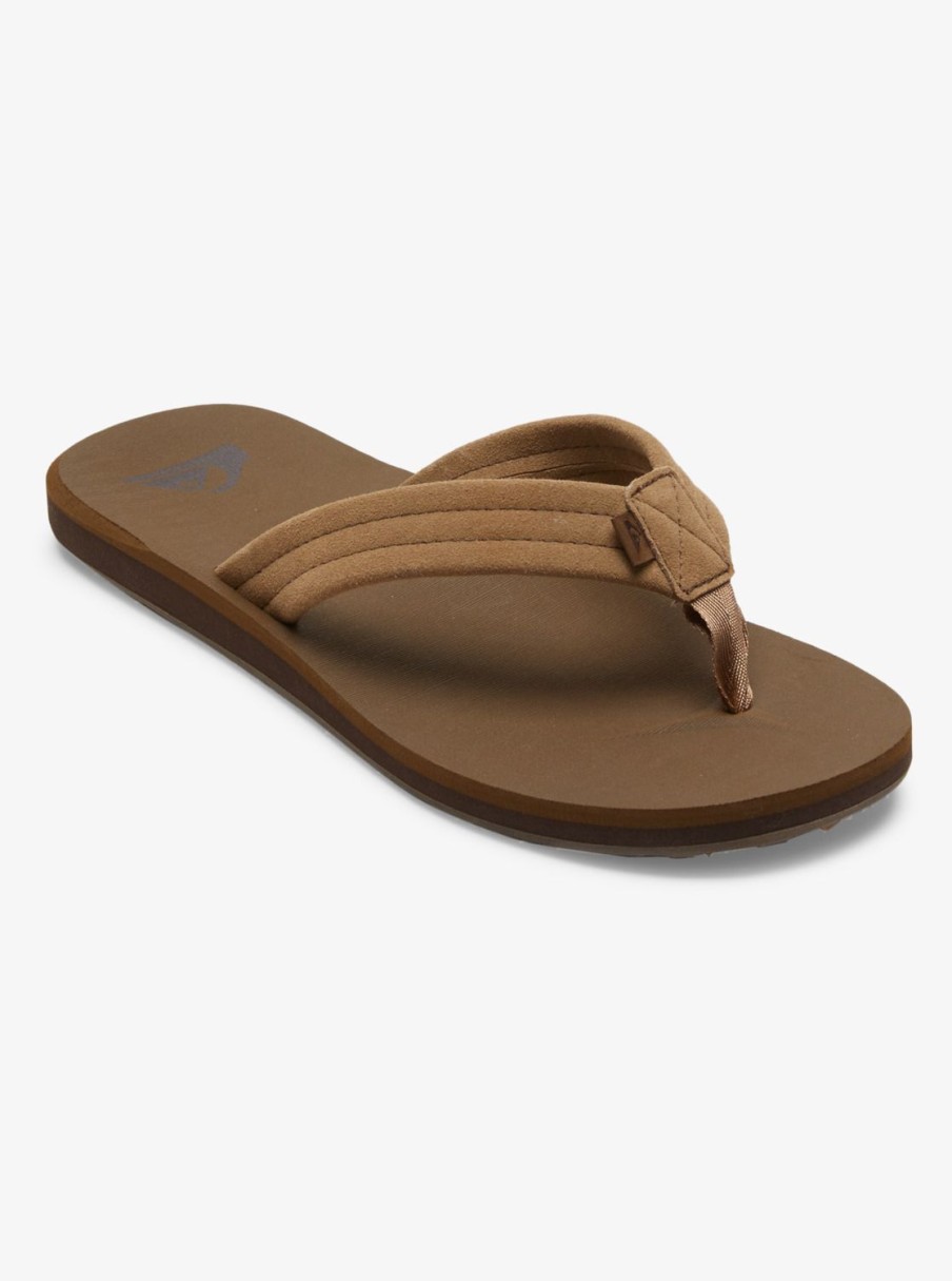 Mens Quiksilver Sandals | Carver Suede Core Sandals Tan 1