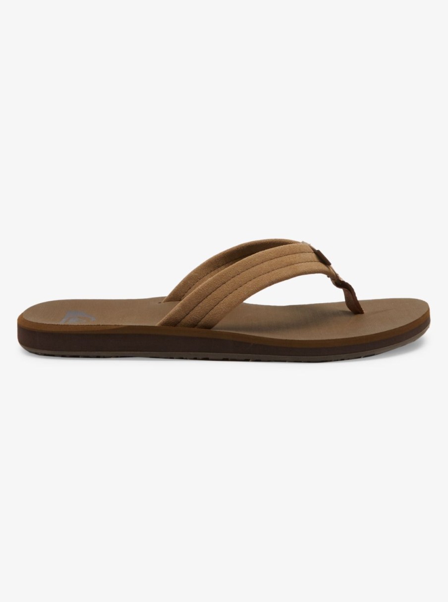 Mens Quiksilver Sandals | Carver Suede Core Sandals Tan 1