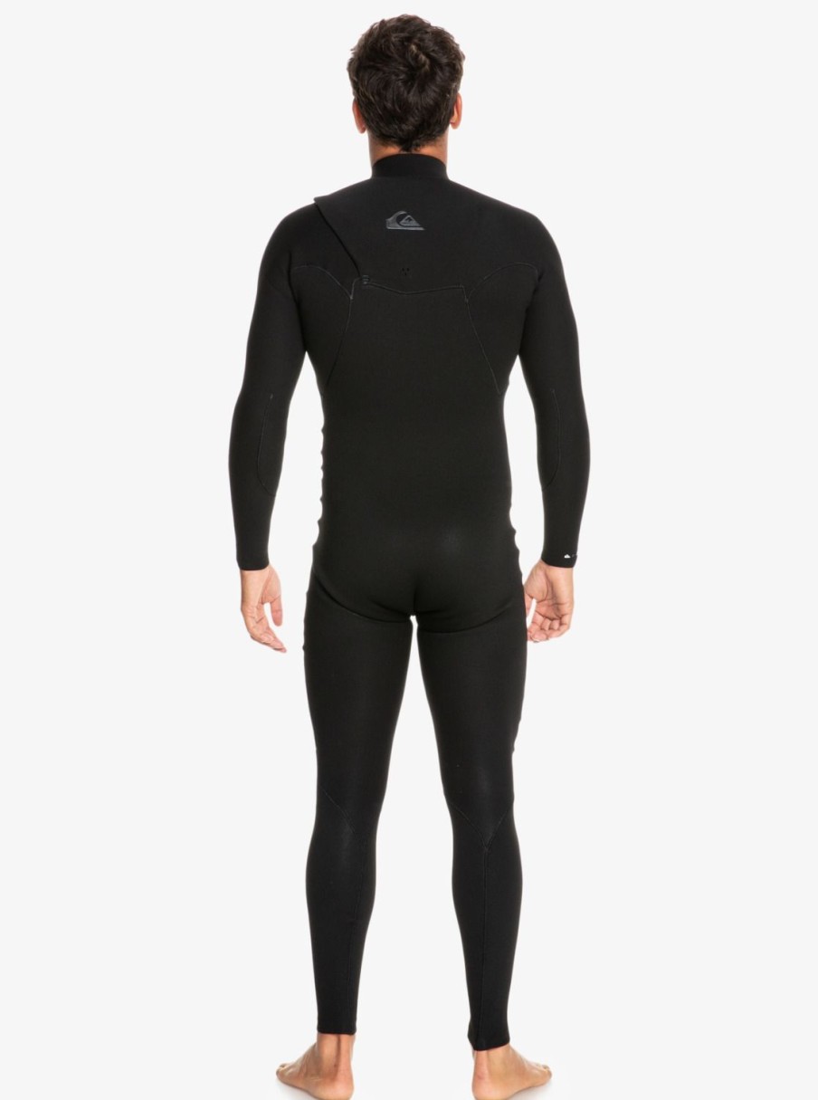 Mens Quiksilver Wetsuits | 4/3 Highline Chest Zip Wetsuit Black