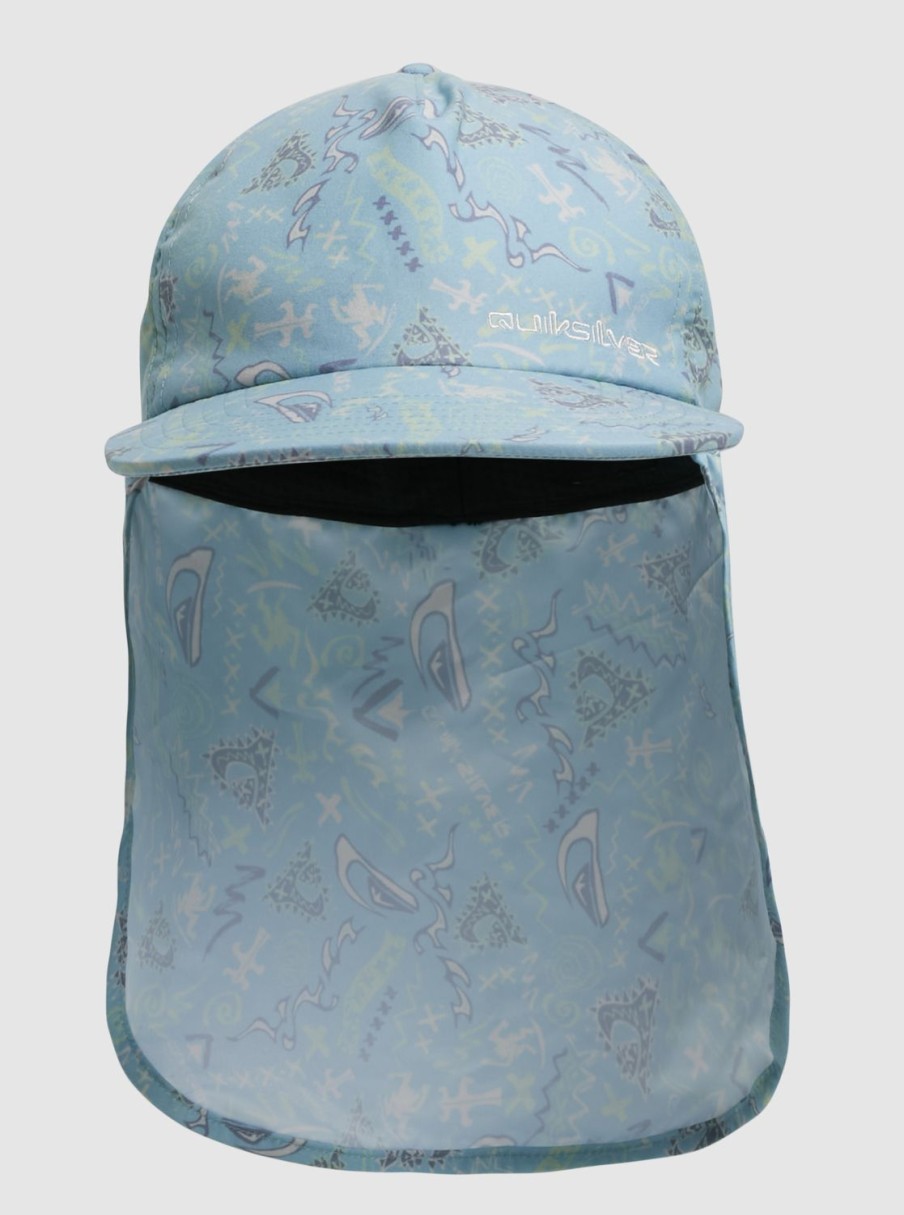 Boys Quiksilver Hats | Boy'S 8-16 Ray Master Neck Protection Cap Pastel Turquoise Next Gen 233