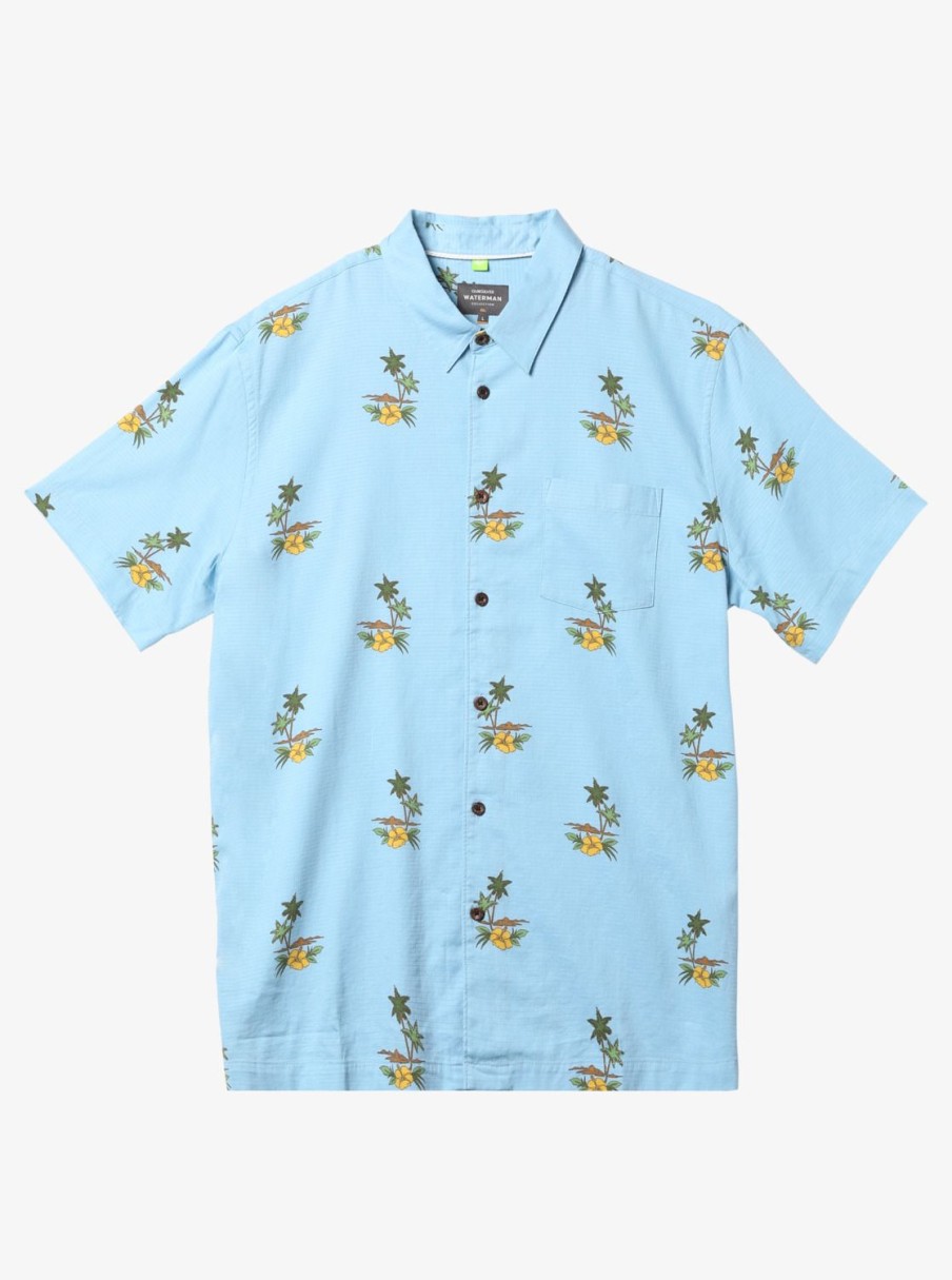 Mens Quiksilver Shirts & Polos | Waterman Micronesia Woven Shirt Micronesia Dusk Blue