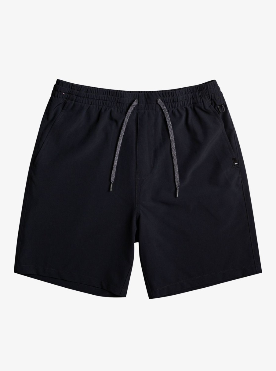 Boys Quiksilver Shorts | Boy'S 2-7 Ocean Elastic Waist 14" Amphibian Boardshorts Black