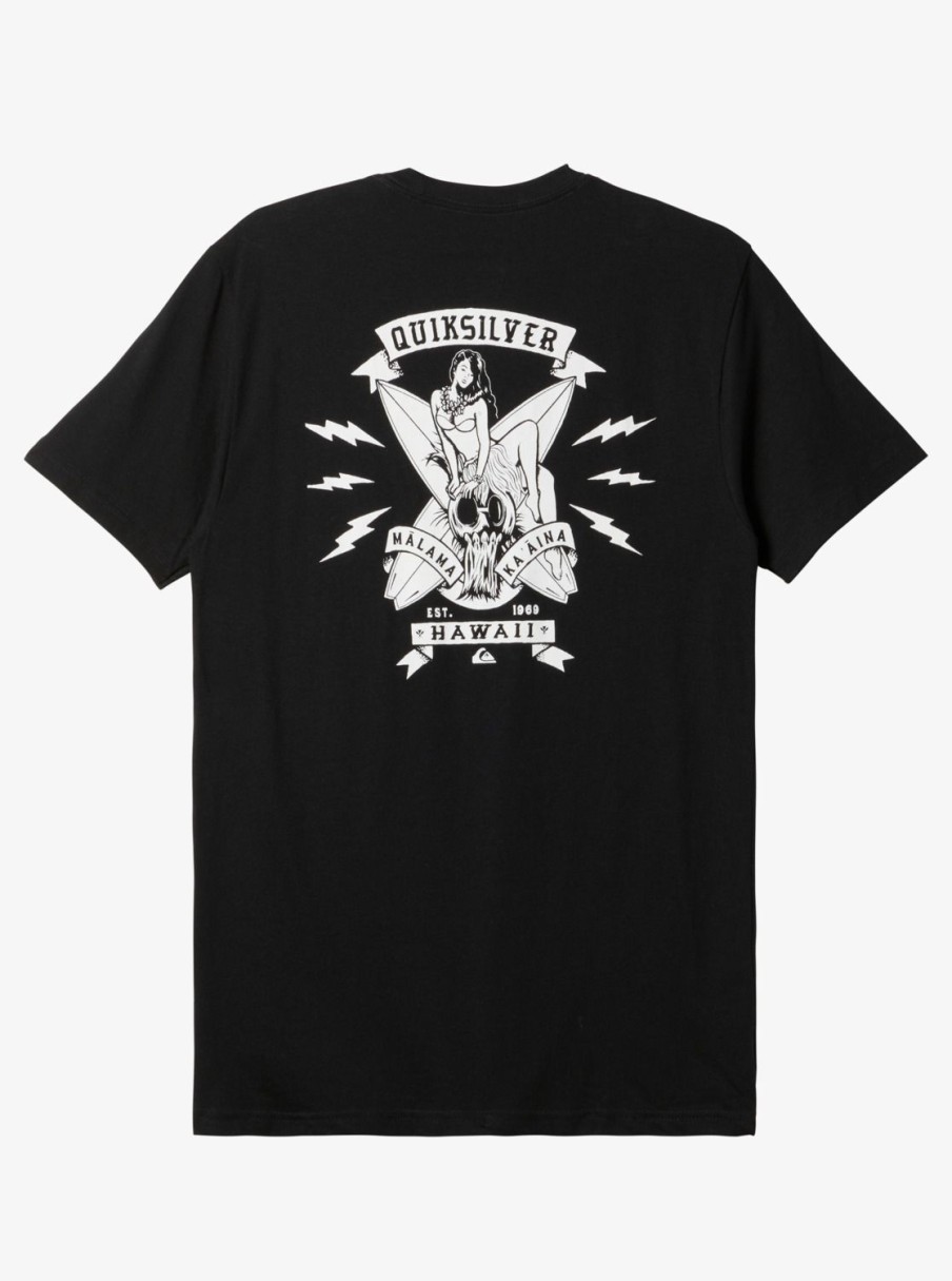 Mens Quiksilver Tees | Hi Flirting With Danger T-Shirt Black