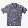 Waterman Quiksilver | Waterman Line Spinner Short Sleeve Shirt Black Line Spinner