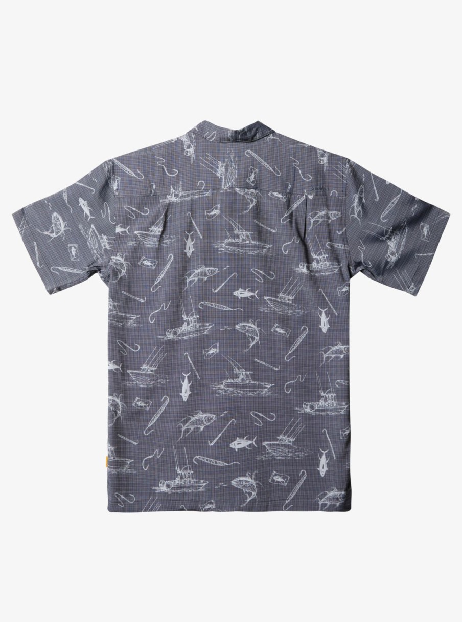 Waterman Quiksilver | Waterman Line Spinner Short Sleeve Shirt Black Line Spinner