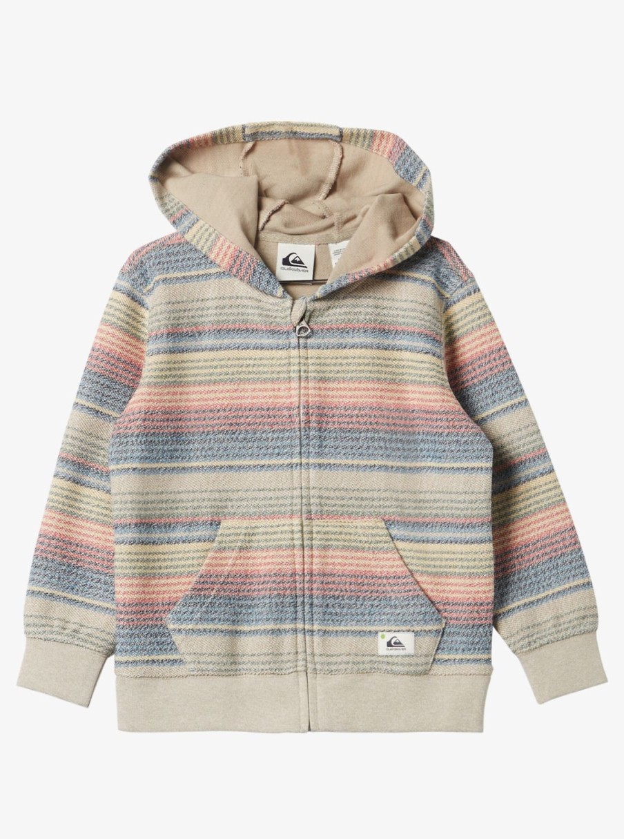 Boys Quiksilver Sweatshirts & Hoodies | Boy'S 2-7 Great Otway Zip-Up Hoodie Plaza Taupe Great Otway