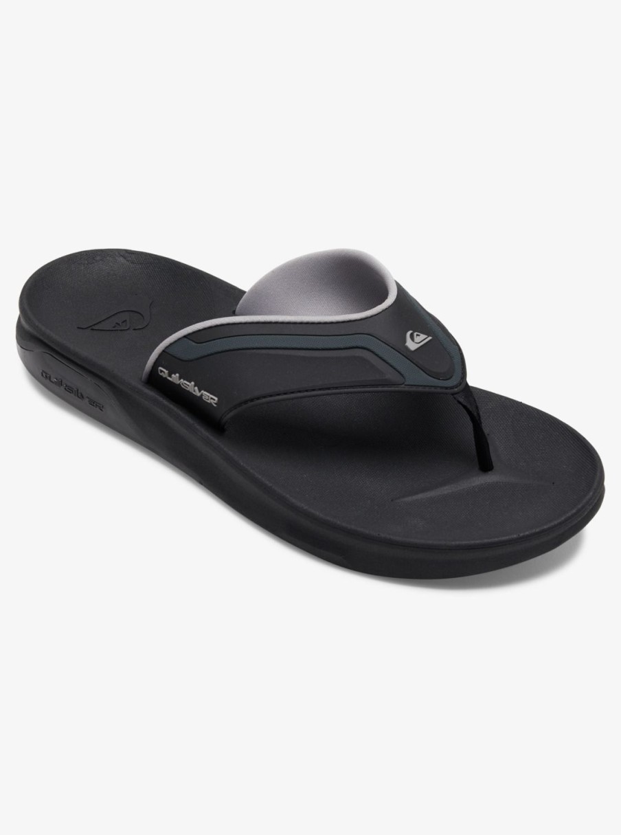 Mens Quiksilver Sandals | Mathodic Recovery Sandals Black/Grey/Brown