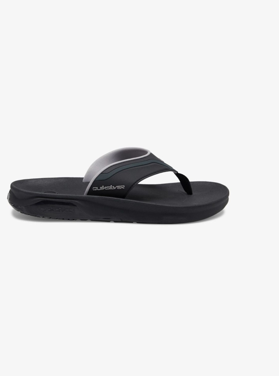 Mens Quiksilver Sandals | Mathodic Recovery Sandals Black/Grey/Brown