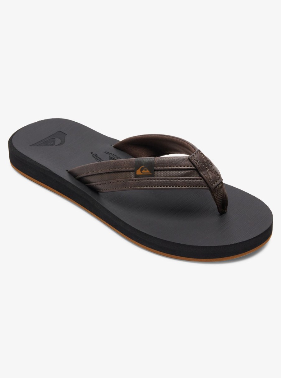 Mens Quiksilver Sandals | Carver Squish Sandals Brown/Black/Brown