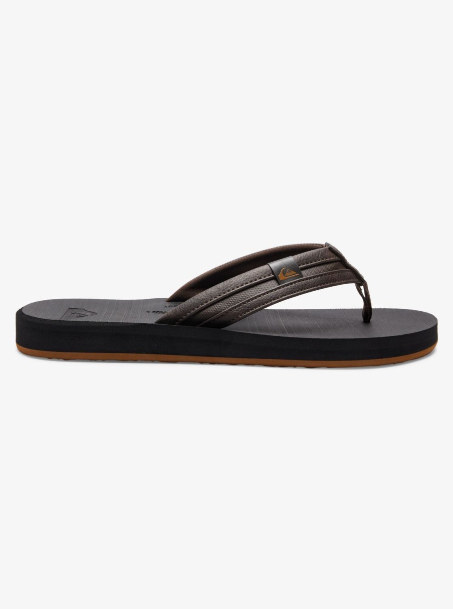 Mens Quiksilver Sandals | Carver Squish Sandals Brown/Black/Brown