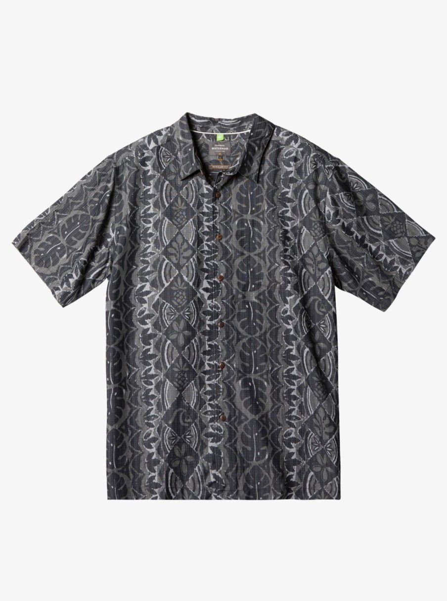 Waterman Quiksilver | Waterman Paradise Day Short Sleeve Shirt Black Paradise Bay