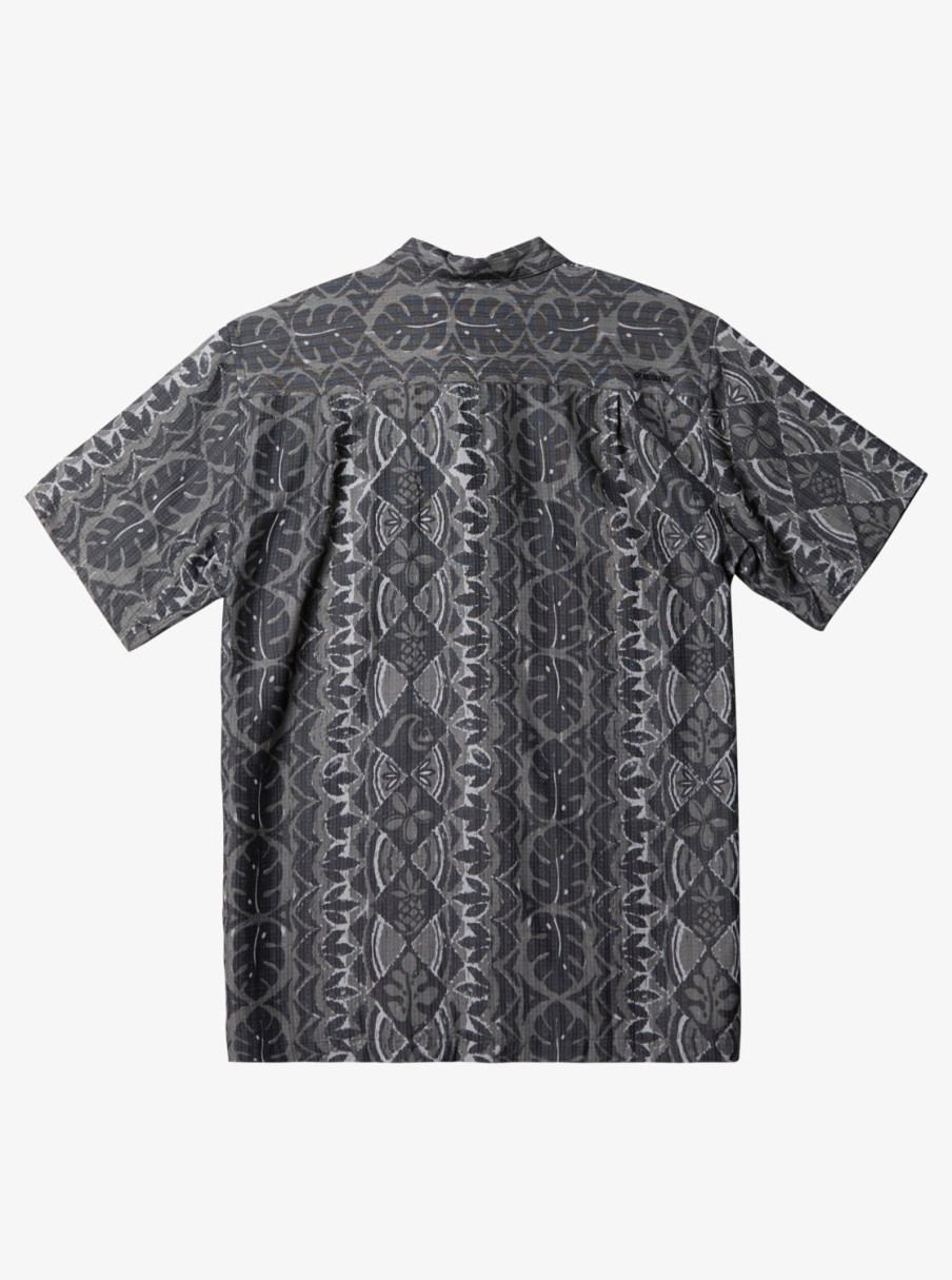 Waterman Quiksilver | Waterman Paradise Day Short Sleeve Shirt Black Paradise Bay