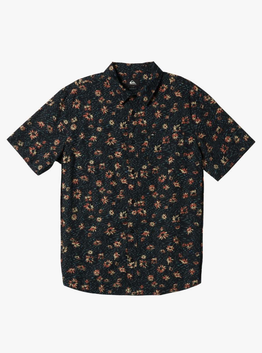 Mens Quiksilver Shirts & Polos | Future Hippie Short Sleeve Woven Shirt Black Future Hippy