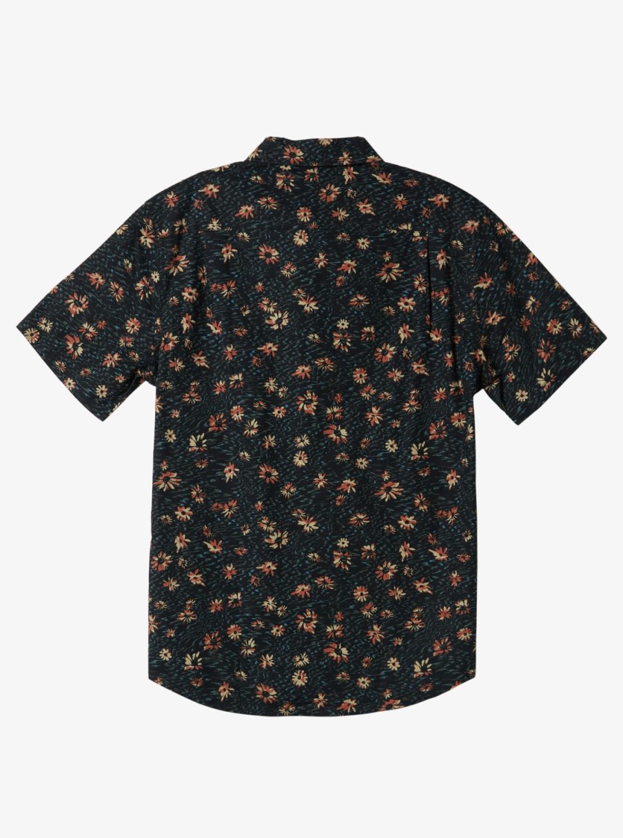 Mens Quiksilver Shirts & Polos | Future Hippie Short Sleeve Woven Shirt Black Future Hippy