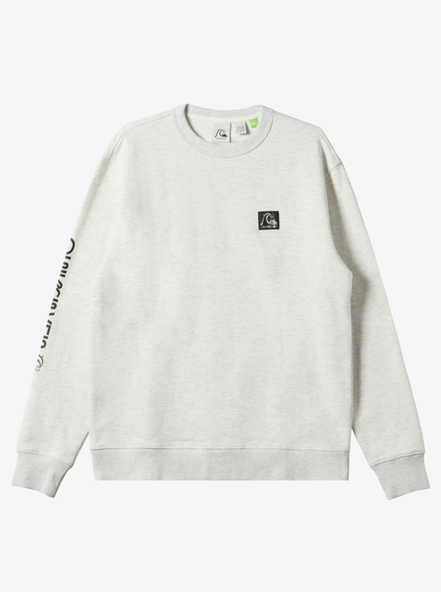 Mens Quiksilver Shirts & Polos | The Original Sweatshirt White Marble Heather