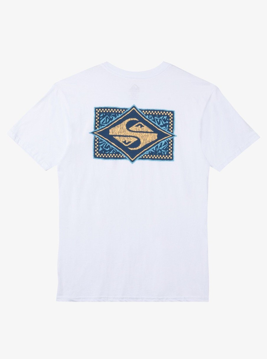 Mens Quiksilver Tees | Black Flash T-Shirt White