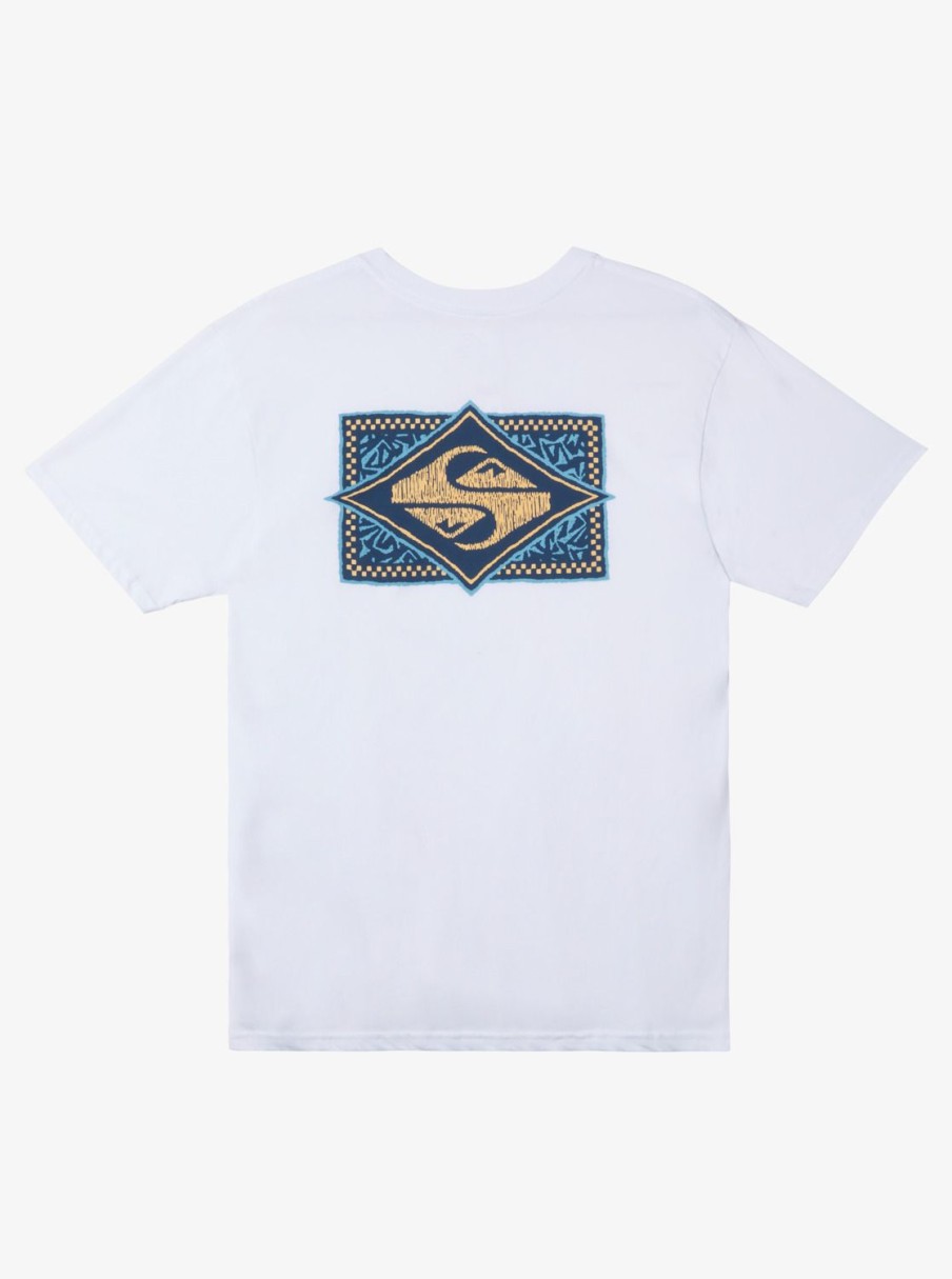 Mens Quiksilver Tees | Black Flash T-Shirt White