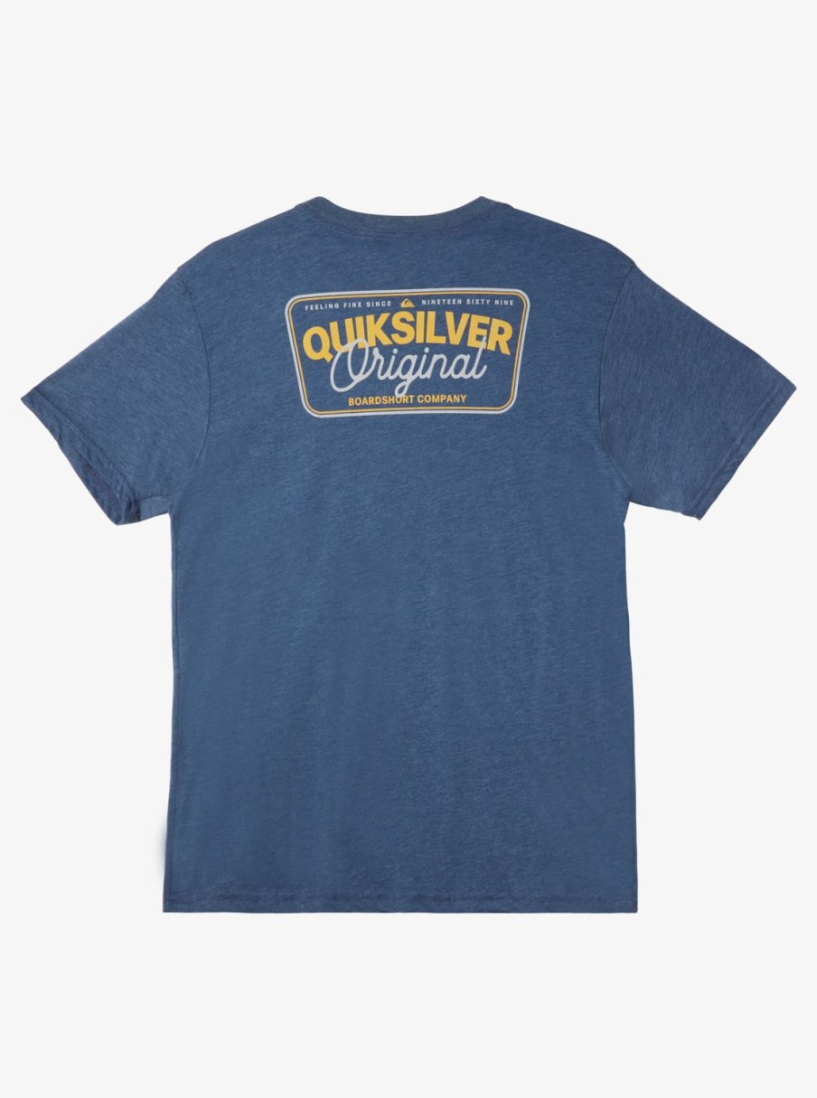 Mens Quiksilver Tees | Adrenaline Spike Mod T-Shirt Dark Denim Heather