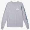 Mens Quiksilver Tees | Omni Logo Long Sleeve T-Shirt Athletic Heather