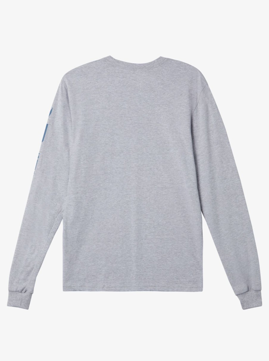 Mens Quiksilver Tees | Omni Logo Long Sleeve T-Shirt Athletic Heather