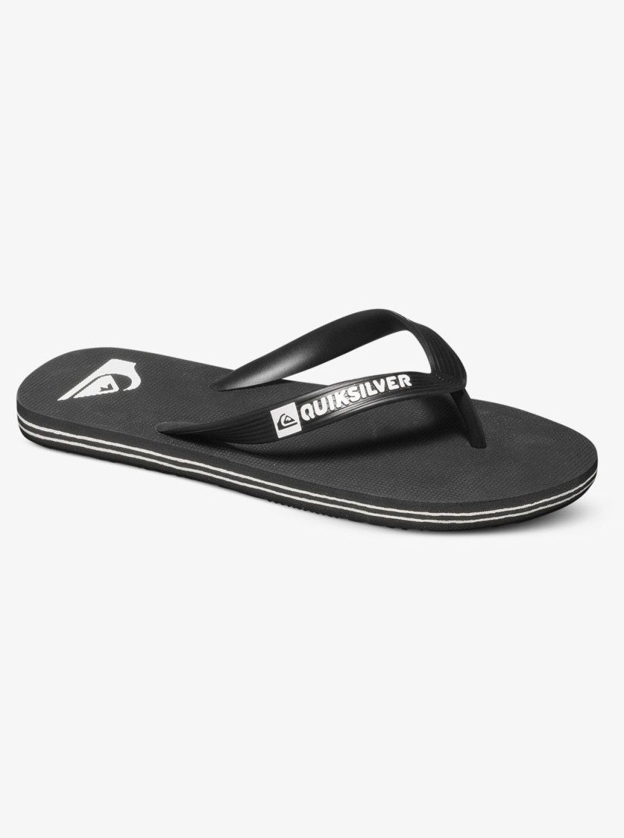 Boys Quiksilver Sandals | Boy'S 8-16 Molokai Flip-Flops Black/Black/White