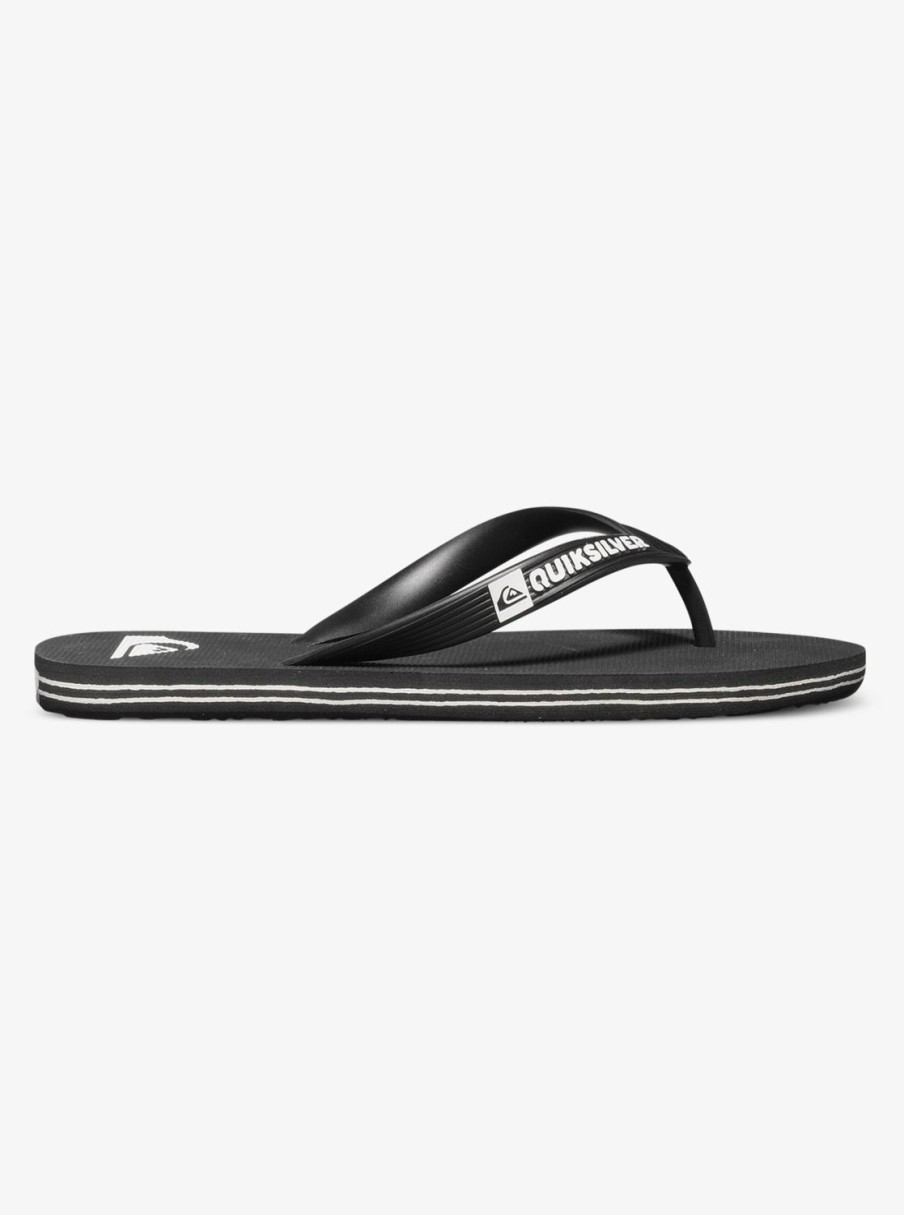 Boys Quiksilver Sandals | Boy'S 8-16 Molokai Flip-Flops Black/Black/White