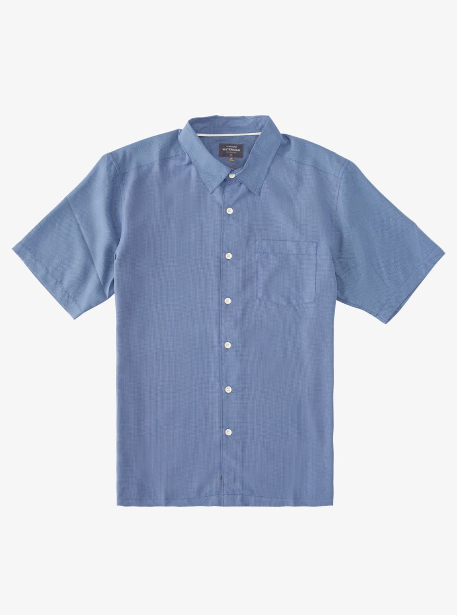 Waterman Quiksilver | Waterman Kings Cliff Short Sleeve Shirt Ensign Blue Kings Cliff