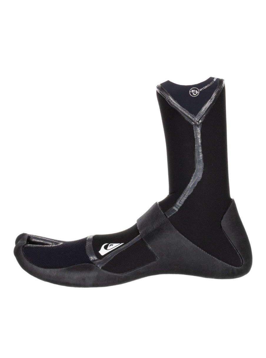 Mens Quiksilver Wetsuits | 3Mm Marathon Sessions Split Toe Wetsuit Boots Black