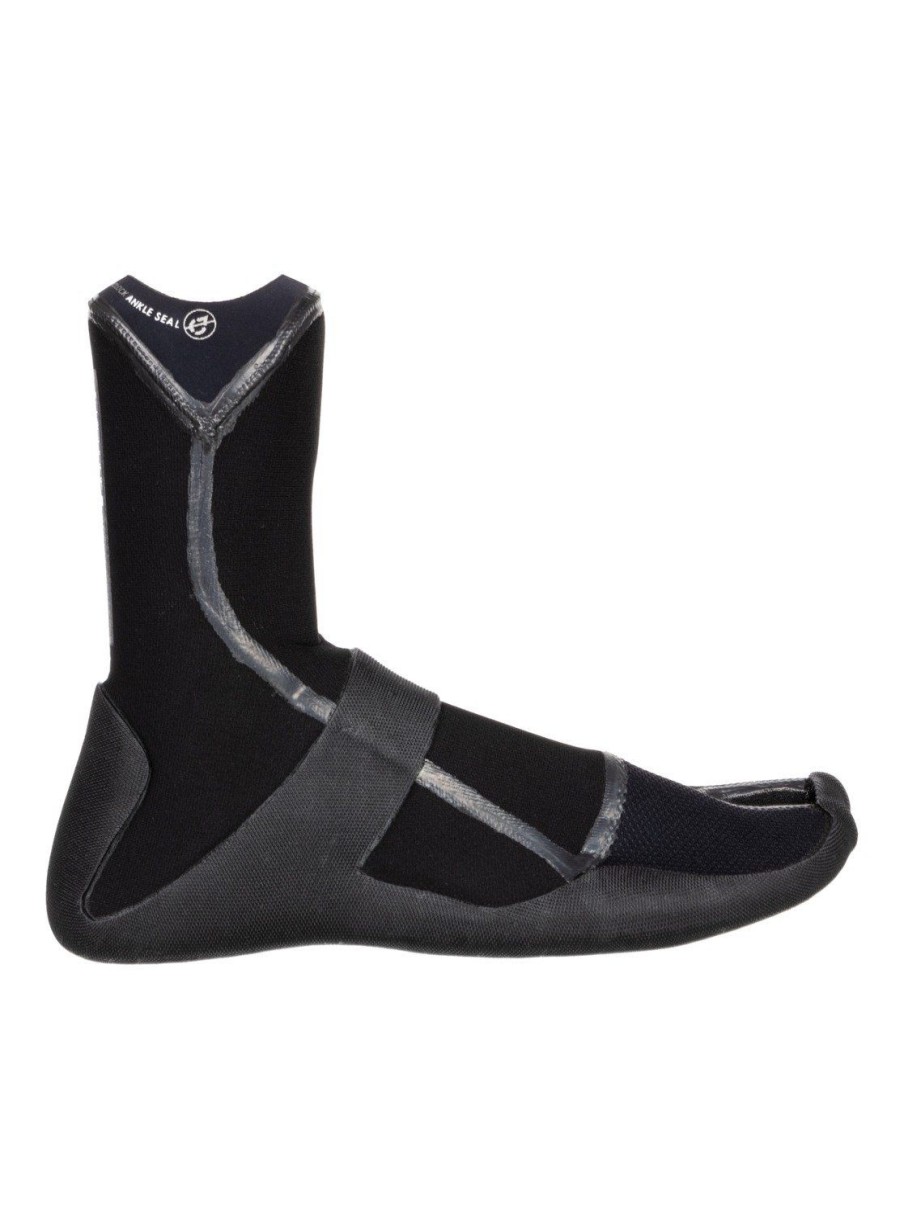 Mens Quiksilver Wetsuits | 3Mm Marathon Sessions Split Toe Wetsuit Boots Black