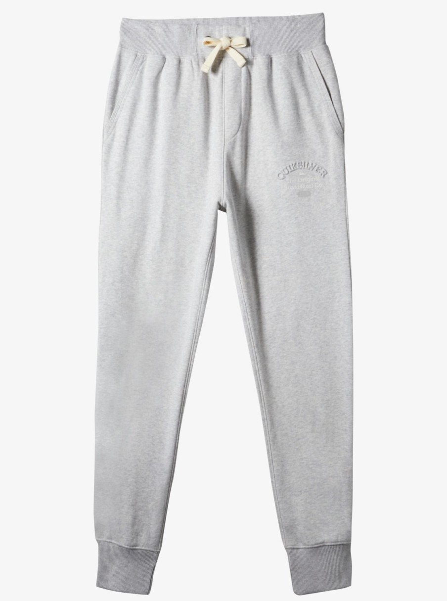 Mens Quiksilver Pants | Emboss Slim Joggers Light Grey Heather