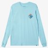 Mens Quiksilver Tees | Waterman Cross Chop Long Sleeve Q T-Shirt Gulf Stream