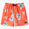 Mens Quiksilver Boardshorts | Boy'S 8-16 Everyday Mix Vl 15Nb Elastic Waist Shorts Fiery Coral