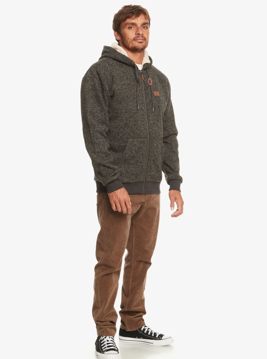 Mens Quiksilver Shirts & Polos | Keller Zip-Up Hoodie Dark Grey Heather