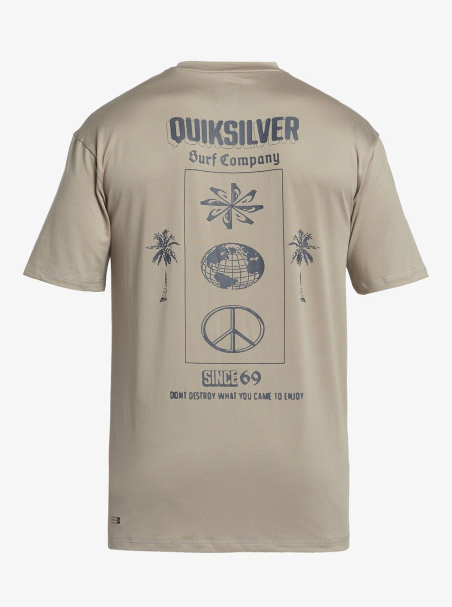 Mens Quiksilver Rashguards | Mix Session Upf 50 Short Sleeve Surf Tee Goat