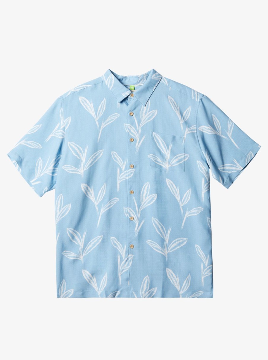 Waterman Quiksilver | Waterman Ginger Stalks Short Sleeve Shirt Dusk Blue Ginger Stalks