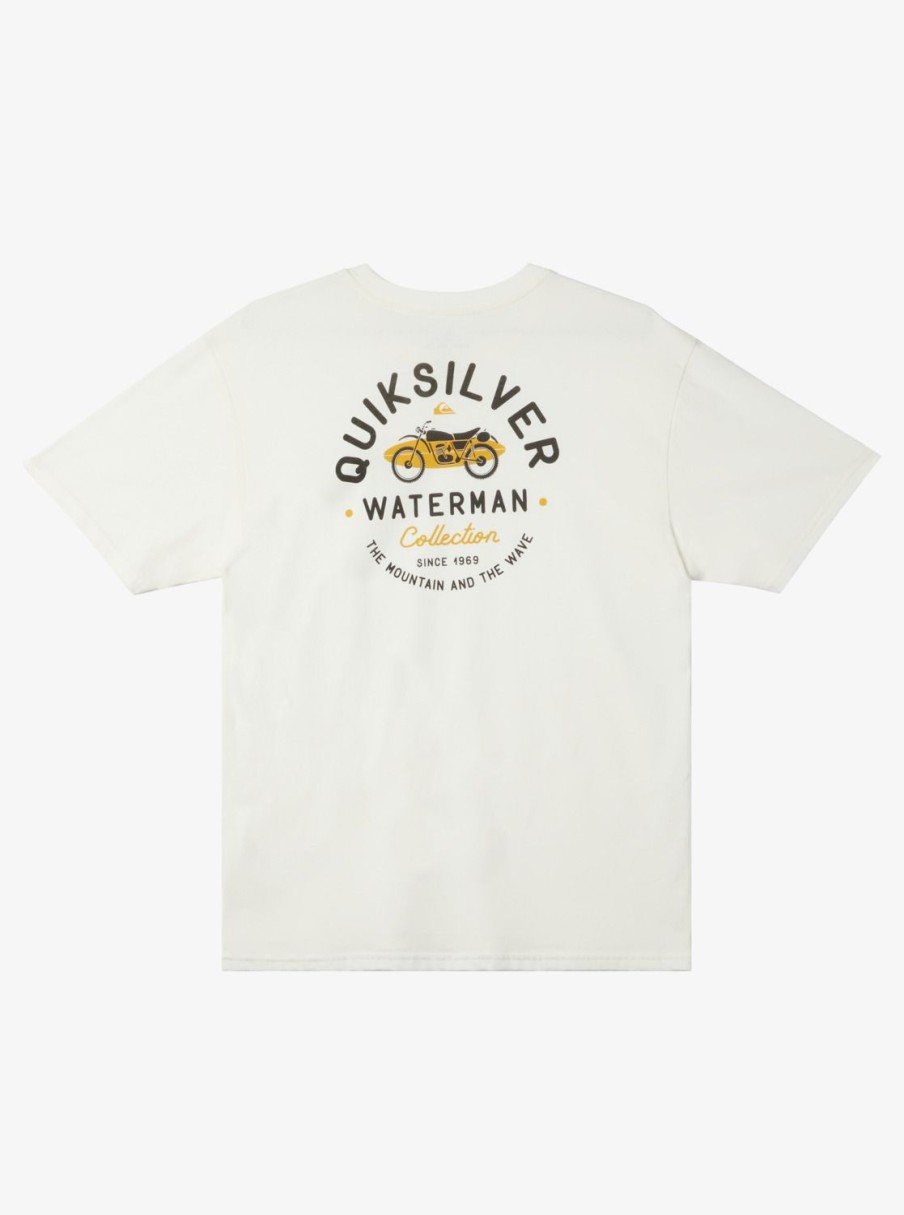 Mens Quiksilver Tees | Waterman Open Air Qt-Shirt Snow White