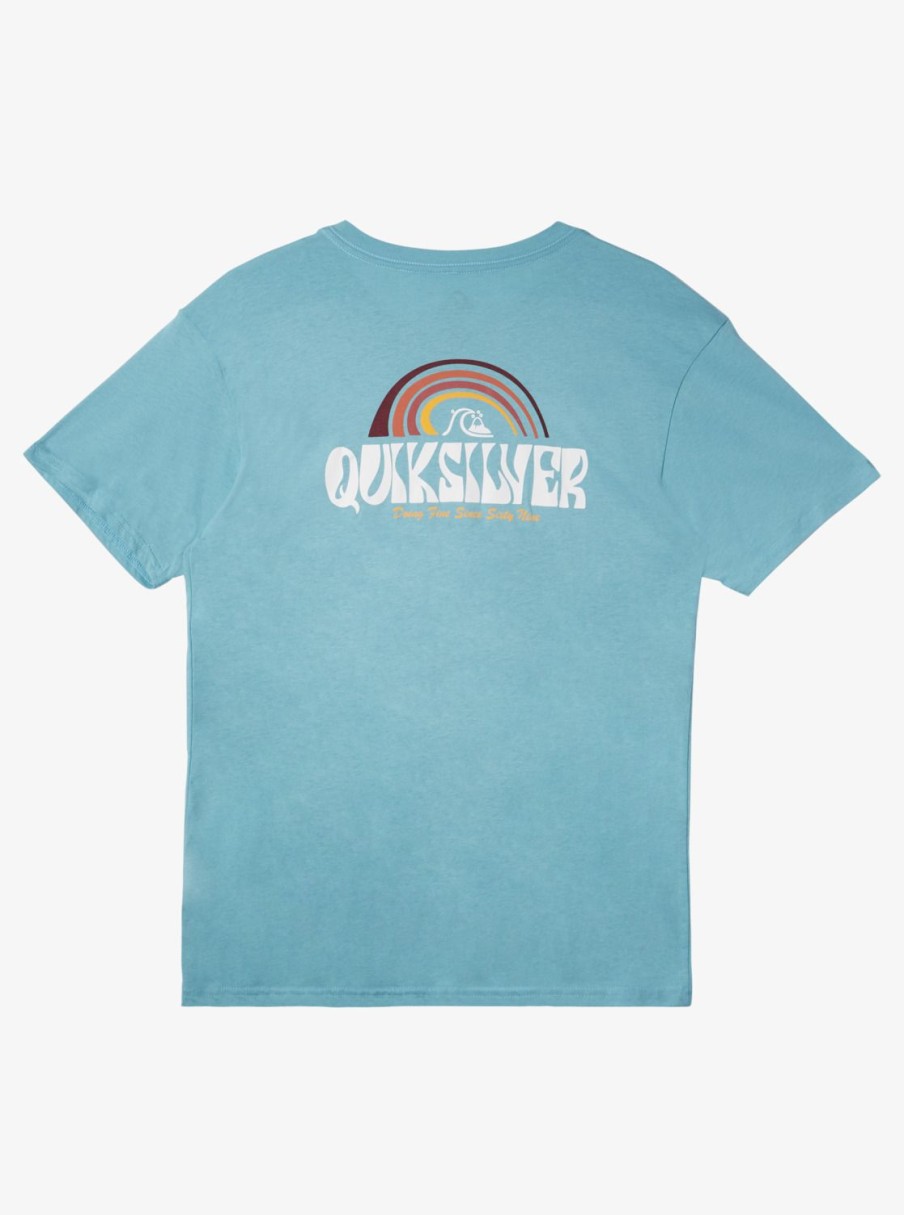 Mens Quiksilver Tees | Above The Clouds T-Shirt Reef Waters