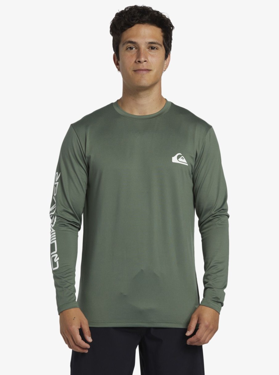 Mens Quiksilver Rashguards | Omni Session Long Sleeve Upf 50 Surf T-Shirt Laurel Wreath