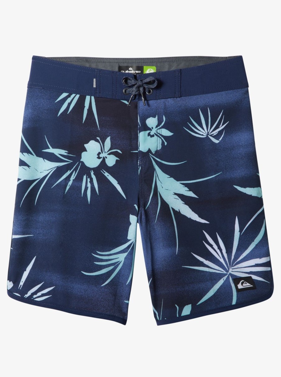 Boys Quiksilver Shorts | Boy'S 8-16 Surfsilk Scallop 17" Boardshorts Naval Accademy