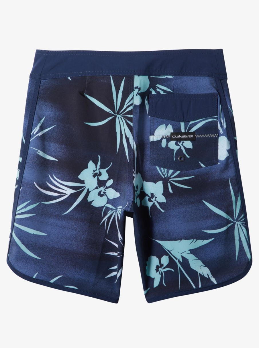 Boys Quiksilver Shorts | Boy'S 8-16 Surfsilk Scallop 17" Boardshorts Naval Accademy