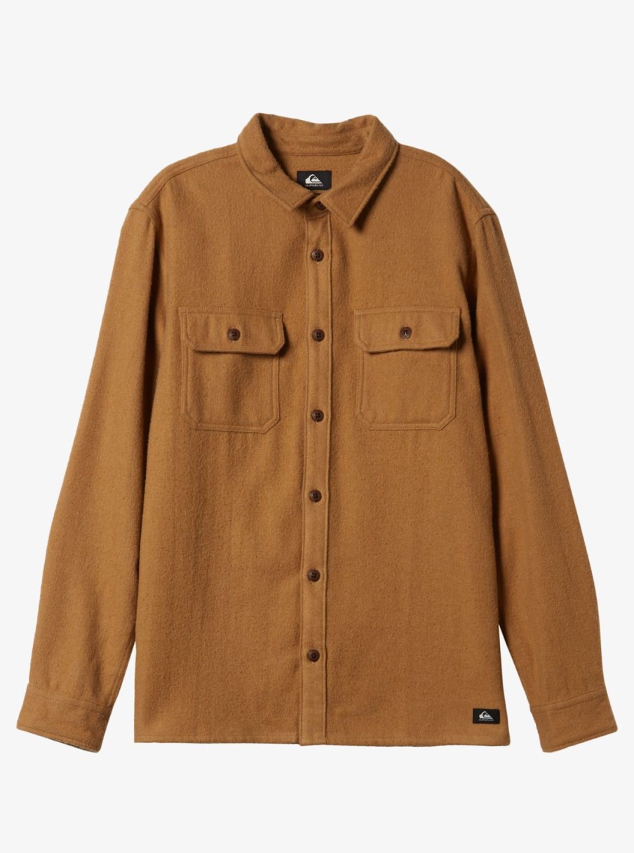 Mens Quiksilver Shirts & Polos | Salterhill Long Sleeve Shirt Bone Brown