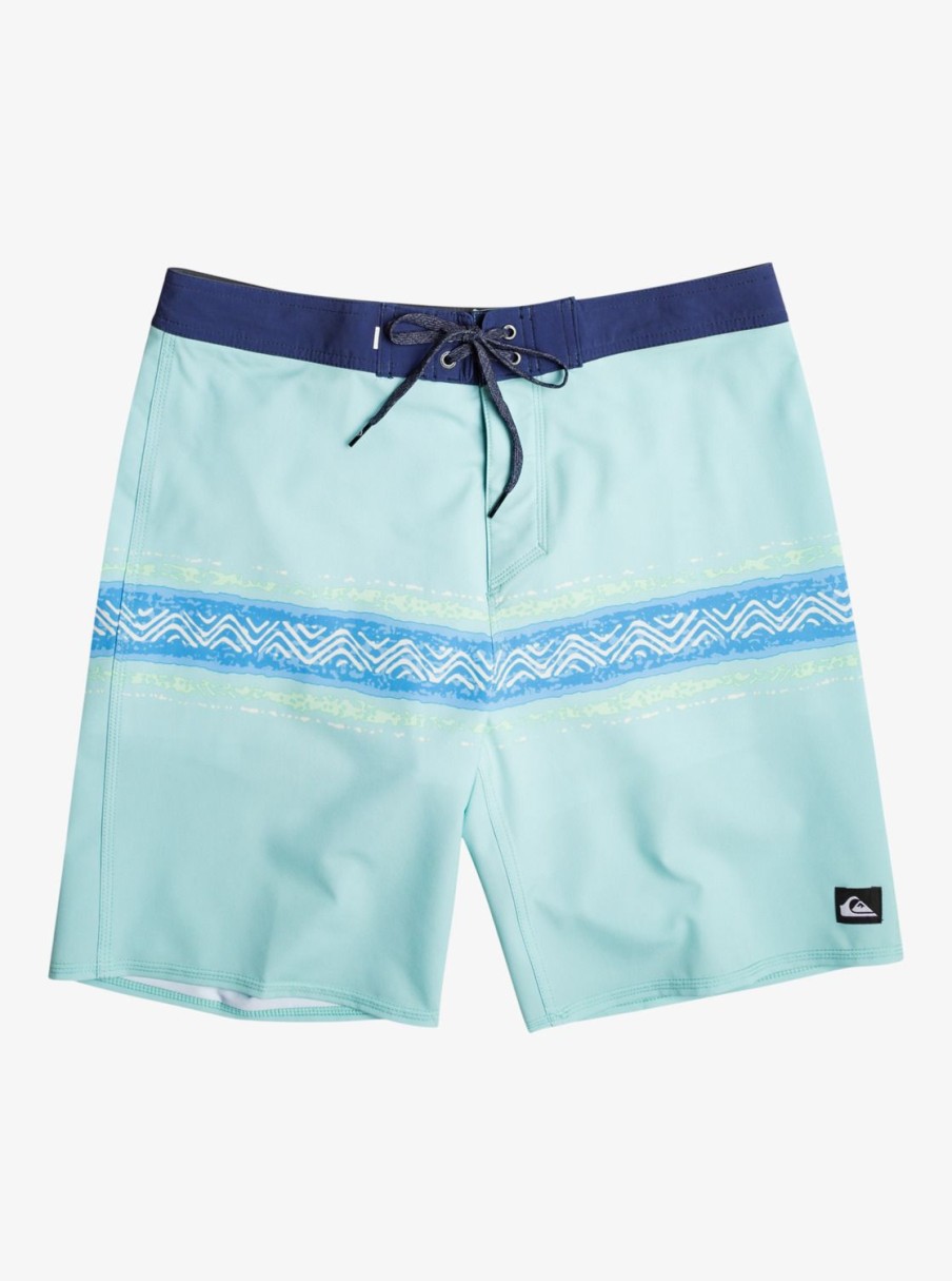 Mens Quiksilver Boardshorts | Surfsilk Mesa Stripe 19" Boardshorts Pastel Turquoise