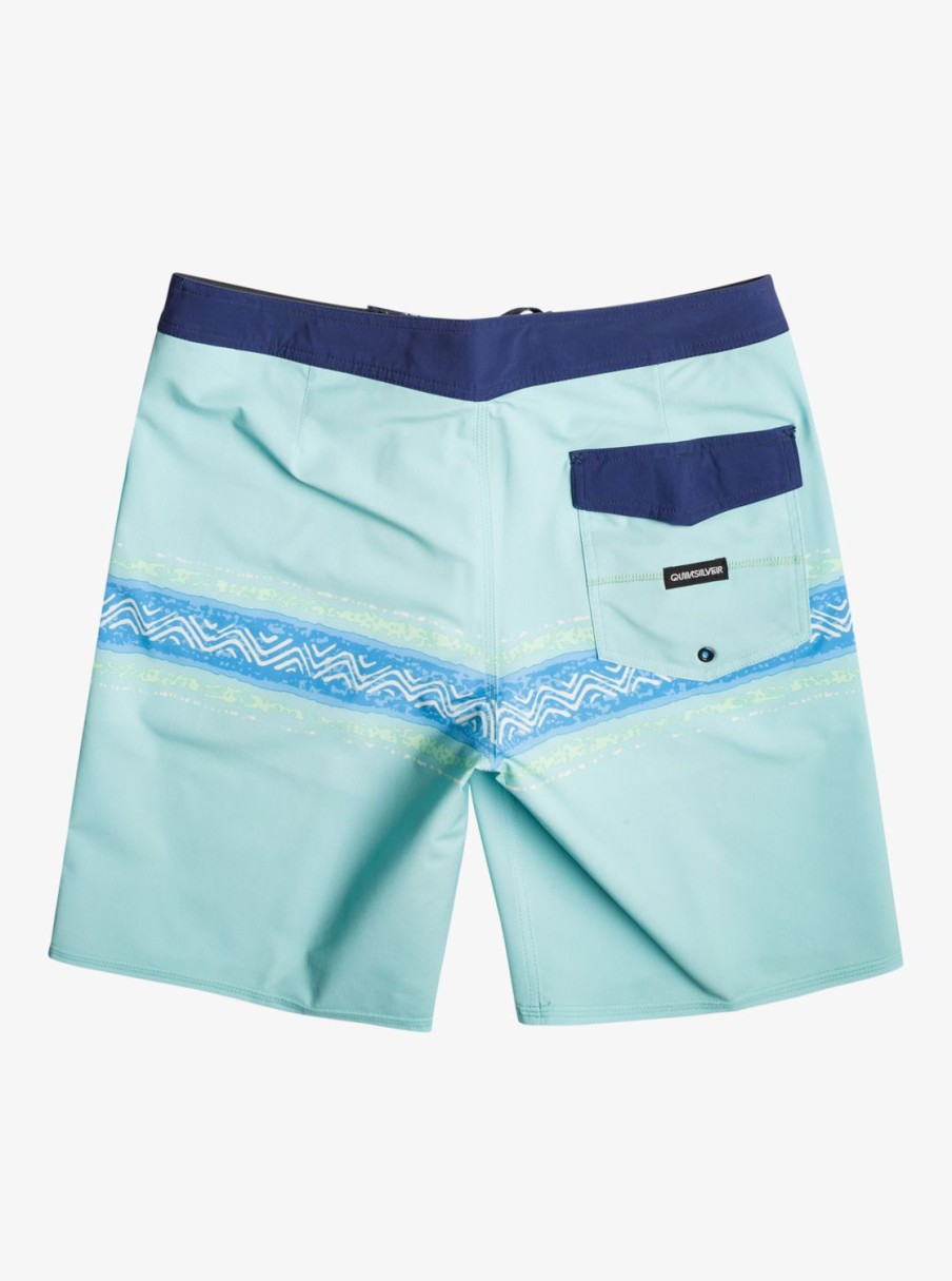 Mens Quiksilver Boardshorts | Surfsilk Mesa Stripe 19" Boardshorts Pastel Turquoise