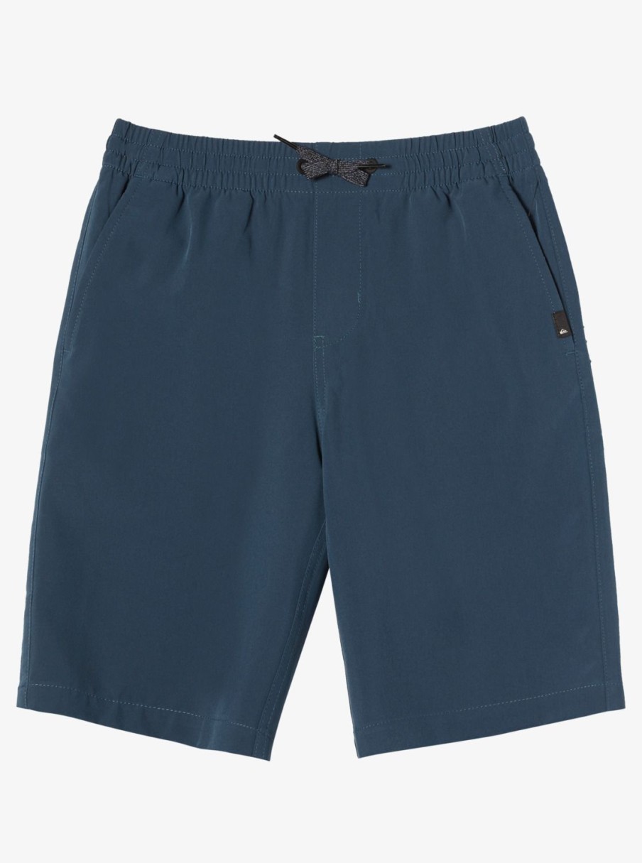 Boys Quiksilver Shorts | Boy'S 8-16 Ocean Elastic 18" Amphibian Boardshorts Midnight Navy