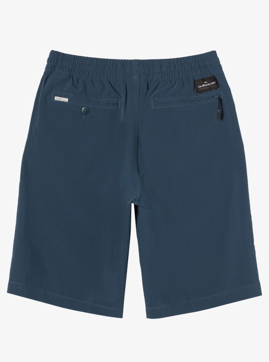 Boys Quiksilver Shorts | Boy'S 8-16 Ocean Elastic 18" Amphibian Boardshorts Midnight Navy