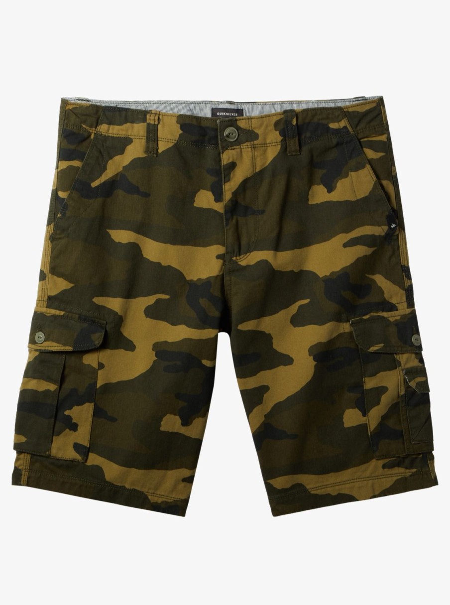 Mens Quiksilver Shorts & Amphibians | Crucial Battle Cargo Shorts For Men Thyme Everyday Camo