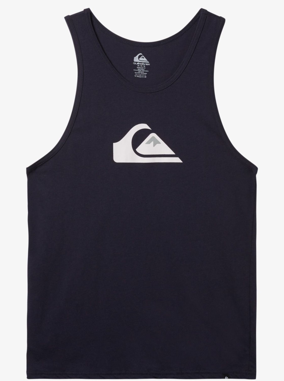 Mens Quiksilver Tees | Comp Logo Tank Top Navy Blazer