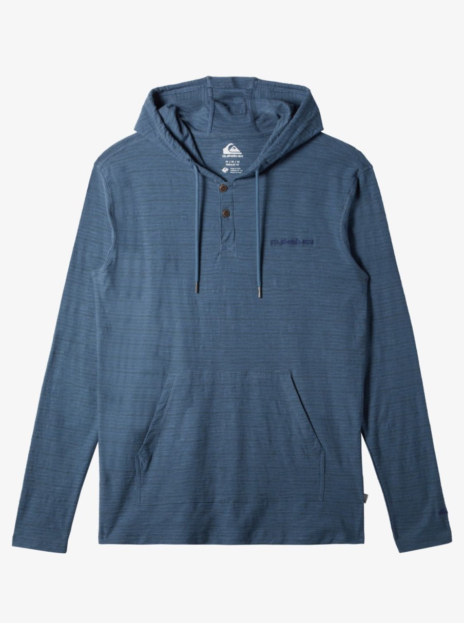 Mens Quiksilver Tees | Kentin Long Sleeves Hooded T-Shirt Kentin Bering Sea