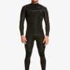 Mens Quiksilver Wetsuits | 4/3Mm Everyday Sessions Chest Zip Wetsuit Black